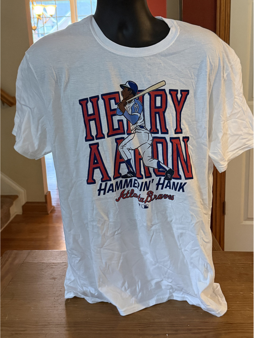 HANK AARON Fanatics XL Atlanta Braves White Graphic T-Shirt